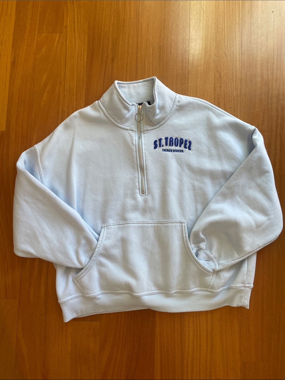 St. Tropez Light Blue Half-Zip Pullover Sweater